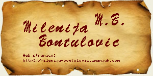 Milenija Bontulović vizit kartica